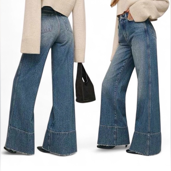 Reformation Penney High Rise Relaxed Flare Jeans 31 - Picture 2 of 10